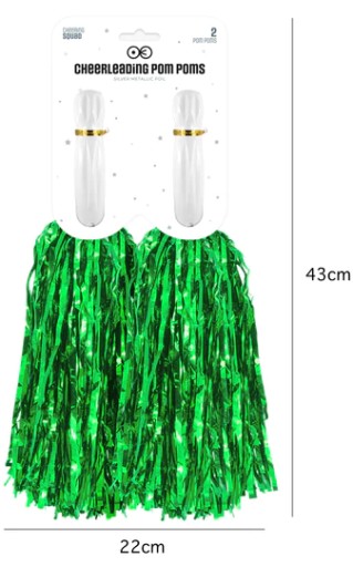 Zelené pom poms CHEERLEADER CHEERLEADER 2 kusy