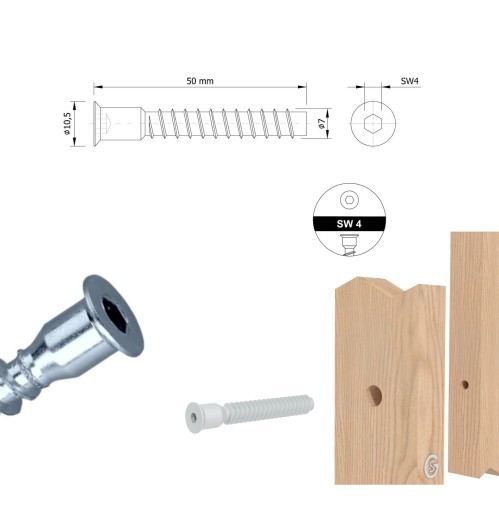 Skrutka 7,0 x 50 mm potvrdzujúce skrutky