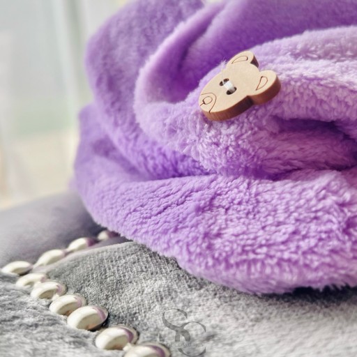Vlasový turbanový uterák z mikrovlákna na sušenie fialová SEOL Cosmetics
