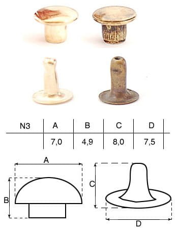 Nity 7mm x 8mm N3 Čapy 50 ks