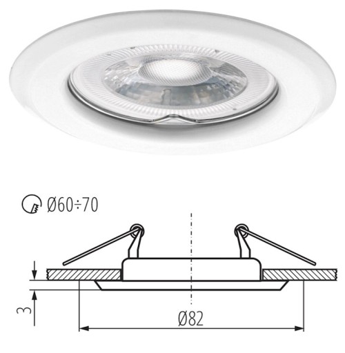 Kanlux stropný LED dekoratívny bodový krúžok Argus II 10W biely