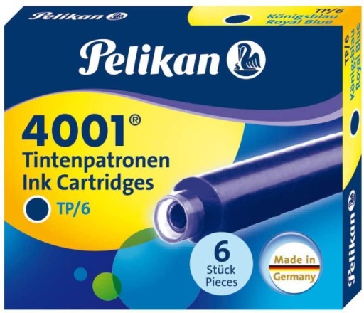 PELIKAN 4001 TP/6 krátke perá, modré