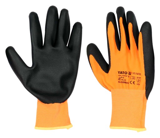 YATO - 74755 - NYLONOVÉ OCHRANNÉ RUKAVICE POTAHOVANÉ NITRILOM - VEĽ. 9