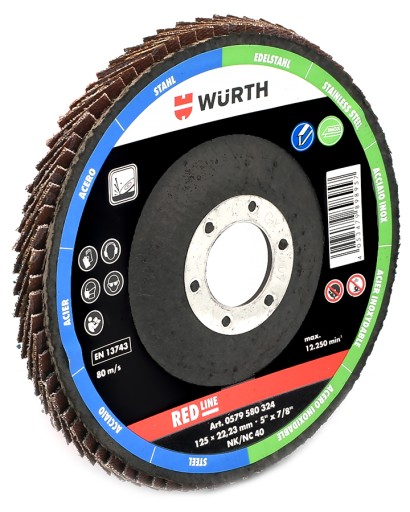 KLAPKOVÝ KOTOUČ D125 G40 OTVORENÝ 22,23MM WURTH