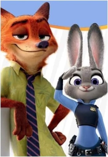 5D diamantová výšivka králika a líšky Zootopia