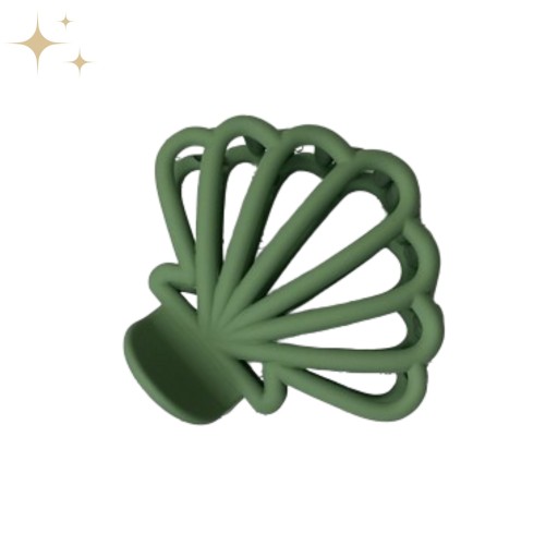 Sponka do vlasov SHELL, zelená vlásenka, 7 CM, VEĽKÁ SHELL matná spona do vlasov