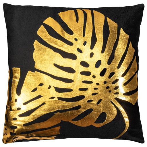 LESKLÝ 2GL GLAMOUR OBLIEC NA VANKÚŠ 45x45cm ZLATO ČIERNA VELÚR