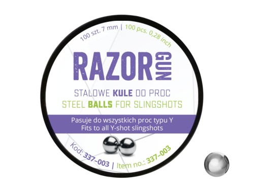 Oceľové guľôčky RazorGun 7mm do praku 100 ks
