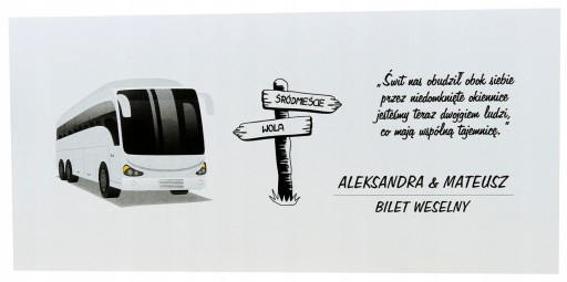 Svadobné oznámenia svadobné AUTOBUSOVÝ LÍSTOK