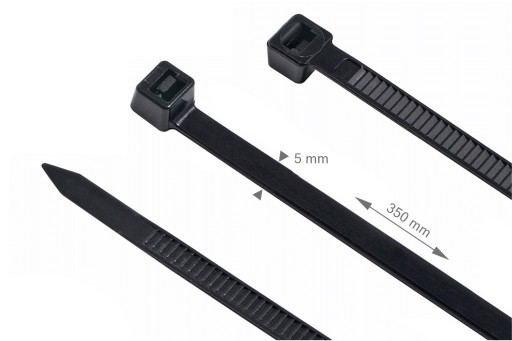KABELOVÉ VIAZAČKY ČIERNE KABELOVÉ VIAZAČKY 5x350mm 100KS