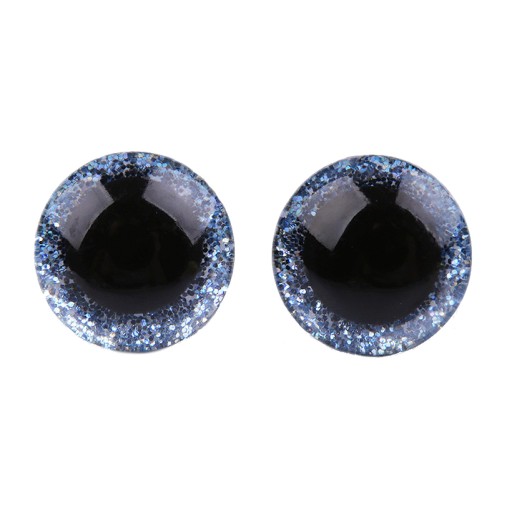 GLITTER BLUE MASKOT EYES 12 mm