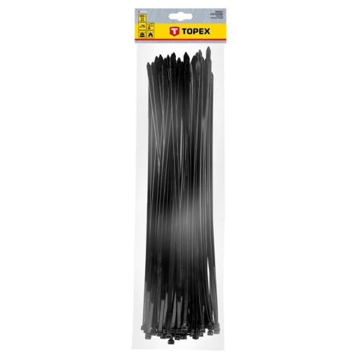 Sťahovacie pásky 7,6 x 500 mm, 75 ks, čierne