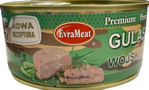 VOJENSKÝ DUŠENÝ BRAVČOVÝ, konzerva EvraMeat 300g