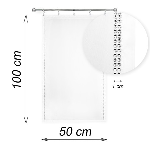 Voálový závesový panel okenný paraván štras 50x100 cm