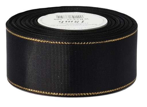 Pevná grogrénová stuha s pruhmi ZLATÉ PRÚŽKY 38mm/18mb 12 farieb na výber