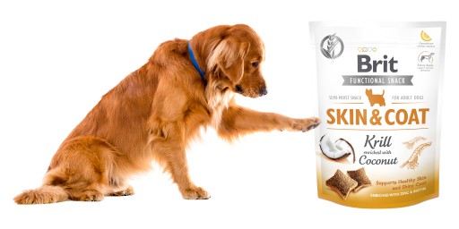 Brit Funkčný Snack Skin&Coat Krill 150g