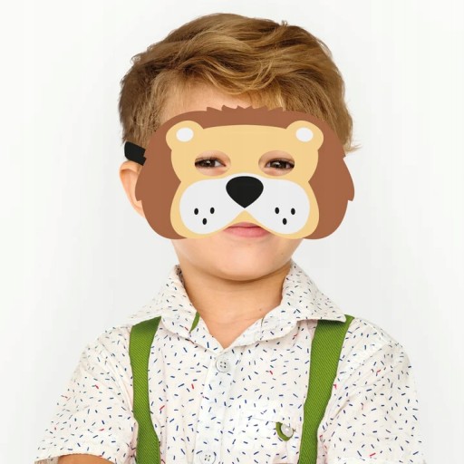 Pleťová maska MONKEY FILT zvieratká DIVOKÁ DŽUNGLA KARNEVALOVÝ PLES