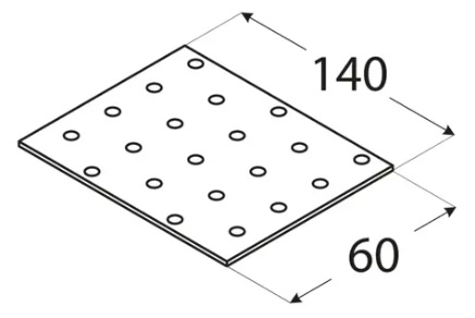 PERFOROVANÝ PLACHTA PLOCHÁ TYČ TESNENIE PLACHTA 60x140x2,0MM