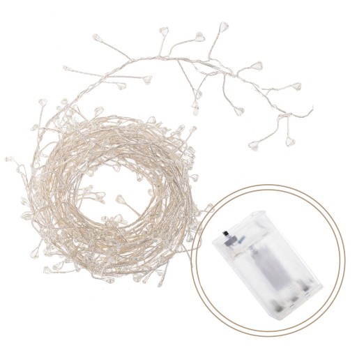 VOLENÁČE NA VIANOČNÝ STROMČEK SVETLÁ, DRÔTY, 100 LED, BIELE, 3 m
