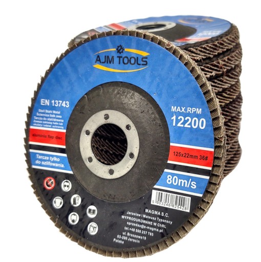 1 kus. Lamelový brúsny kotúč 125 x 22 zrnitosti P36 AJM TOOLS