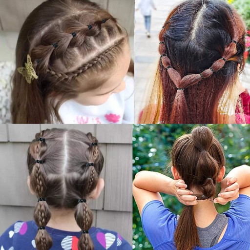 Silikónové gumičky do vlasov Mini BLACK SEOL gumičky do vrkočov