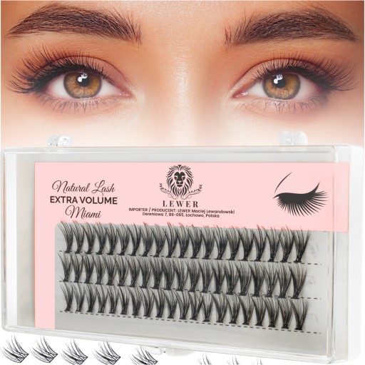 TUMBLES EYELSH Lewer Miami EXTRA OBJEM 10mm HRUBÝ PRÍRODNÝ HODVÁB
