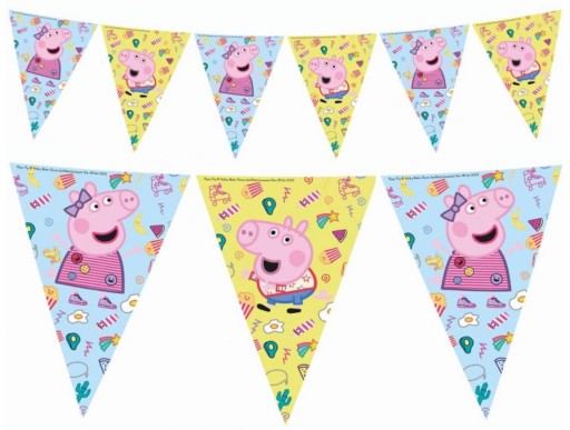 Narodeninová girlanda Vlajky Prasiatko Peppa 230 cm Narodeninové