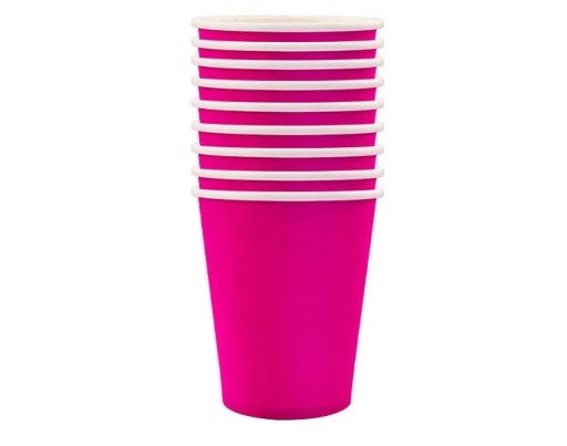 RUŽOVÉ MAGENTA TMAVÉ RUŽOVÉ narodeninové papierové poháre 220ml párty
