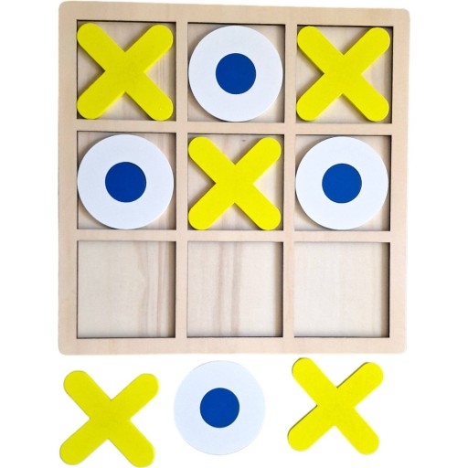TIC-TAC-TOE LOGICKÁ HRA DREVENÁ VEĽKÁ DOSKA 30x30 CM PRE DETI