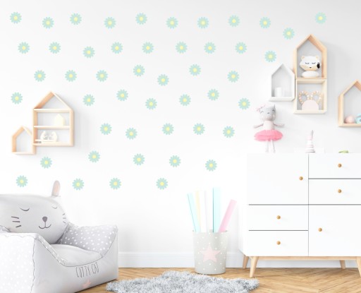Nálepky na stenu DAISIES kvety 54 kusov ST2
