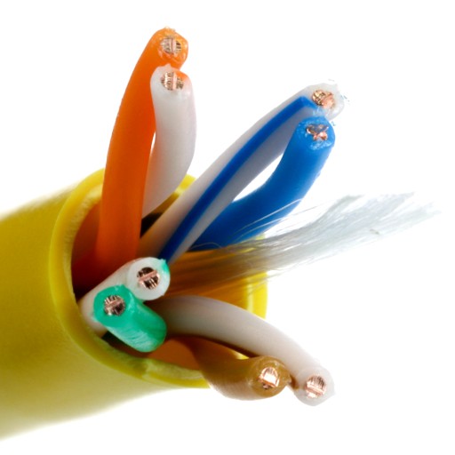 Molex krútený pár LAN kábel UTP kat.5e žltý LSZH 1m