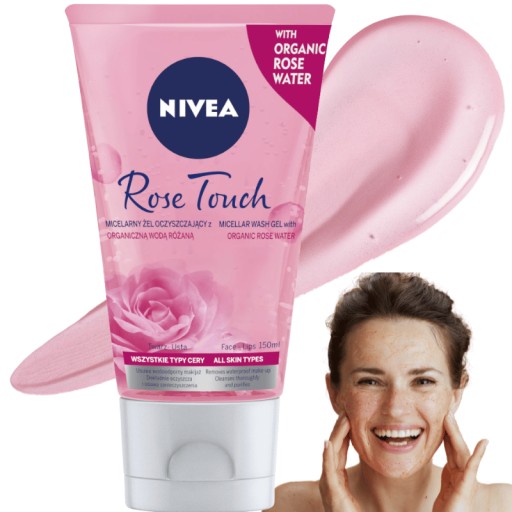 NIVEA Ružový dotykový micelárny čistiaci gél s ružovou vodou hydratačný 150 ml