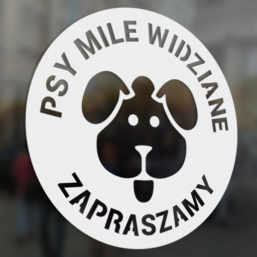 Psy vitajte - nálepka 10x10