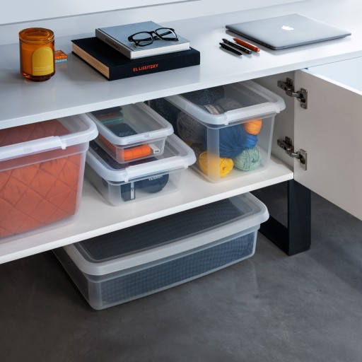 Plastová nádoba s vekom, oranžová, objem 3,0 l