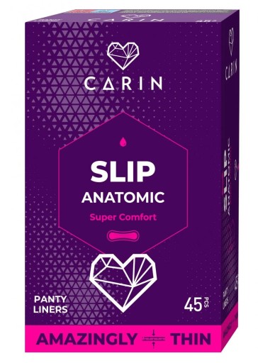 Hygienické vložky CARIN Purple SLIP ANATOMIC, 45 kusov
