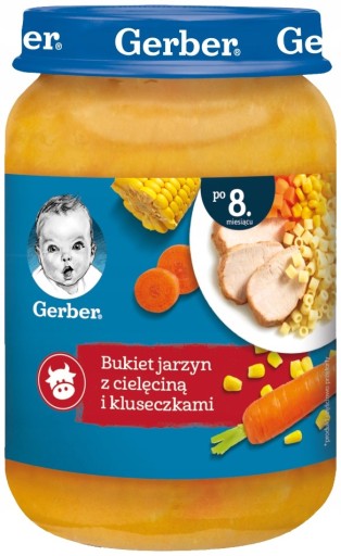 GERBER Obiadek kytica zo zeleniny teľacie knedle pre bábätká 8m+ 190g