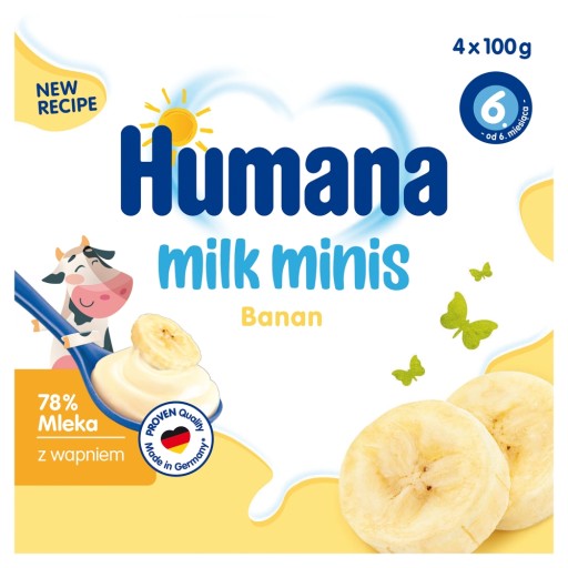 Humana Milk Minis Banánový jogurtový dezert od 6 mesiacov 4 x 100 g