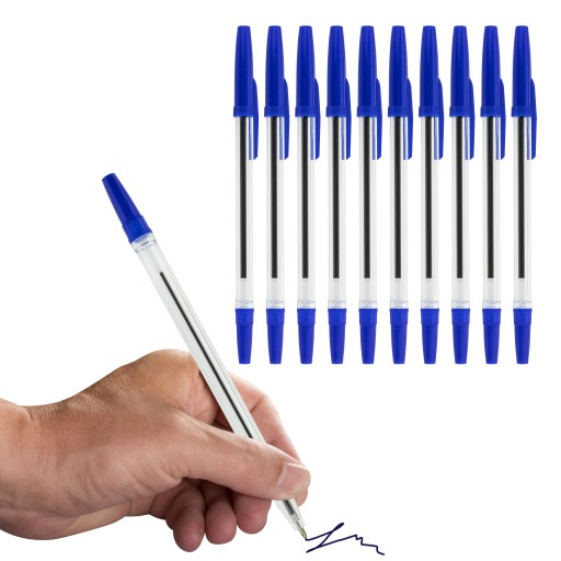 BALLPOINT modrá 1mm sada priehľadná sada 10 kusov písacích dielov