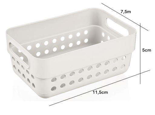 ORGANIZER nádoba na košík KOŠÍK 5x7,5x11,5 plast ŠEDÁ 350ml