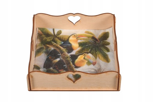 Drevená krabička na vreckovky na decoupage obrúsky