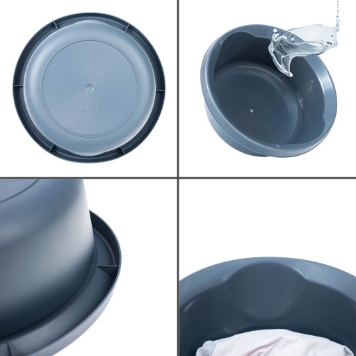 PLASTOVÁ MISKA 6L NA PRANIE, TMAVÁ ŠEDÁ