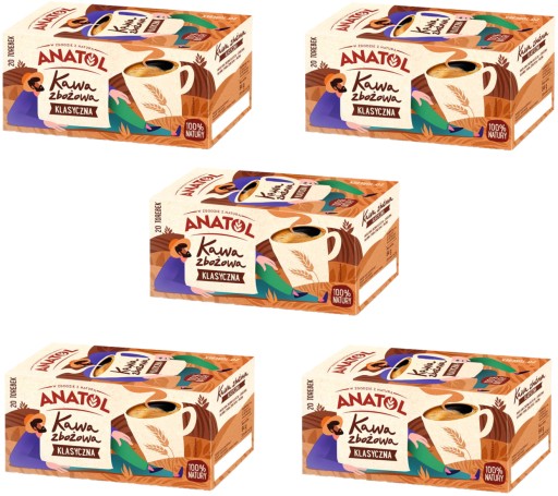 5x ANATOL CLASSIC ZRNNÁ KÁVA VO VRECKÁCH 84G