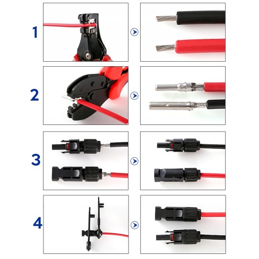 KONEKTOR Zásuvný solárny fotovoltaický konektor MC4 +-
