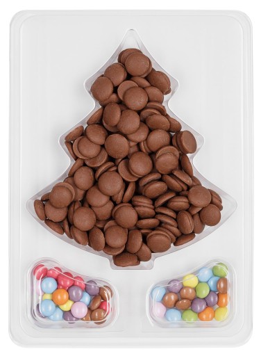 ČOKOLÁDOVÝ SET VIANOČNÝ STROMČEK - mliečna čokoláda + mini lentilky 105g