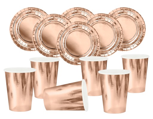 Set Rose Gold taniere poháre na narodeniny