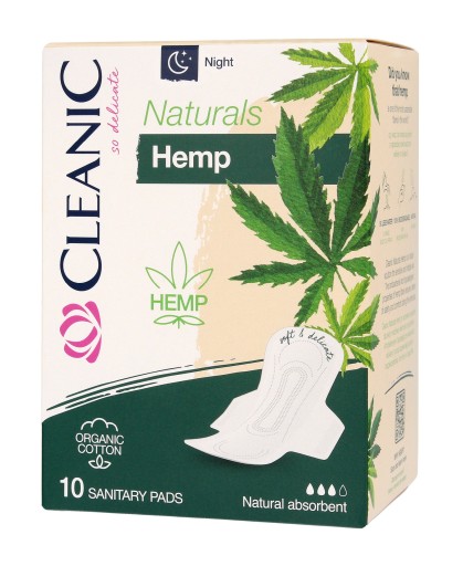 Cleanic Naturals Hemp Night Night vložky 10 kusov BIO