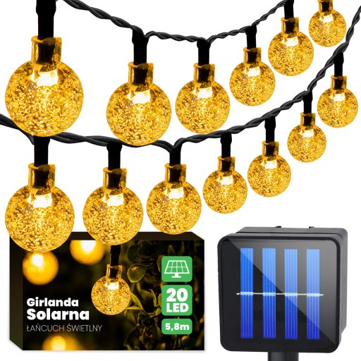 Slnečná girlanda ŽIARENÉ TEPELNÉ GULIČKY 20xLED