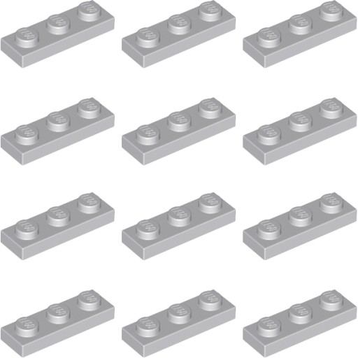 LEGO tanier 1x3 svetlosivá LBG 4211429 3623 - 12ks