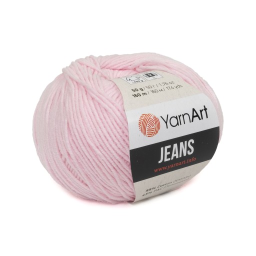 50g priadza, 55% bavlna 45% akryl, YarnArt Jeans svetloružová 74