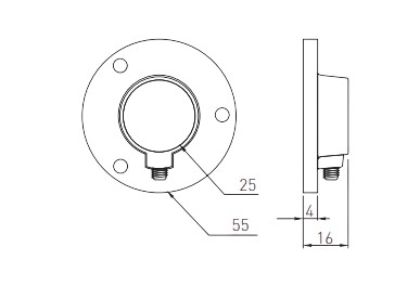 2x ROZETOVÉ UPEVNENIE KĽÚČKY NA RÚRU FI25 mm